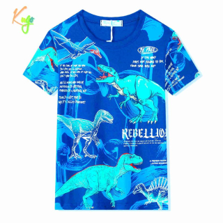 Chlapecké tričko kr.r. Kugo MC9859 s dinosaury modré